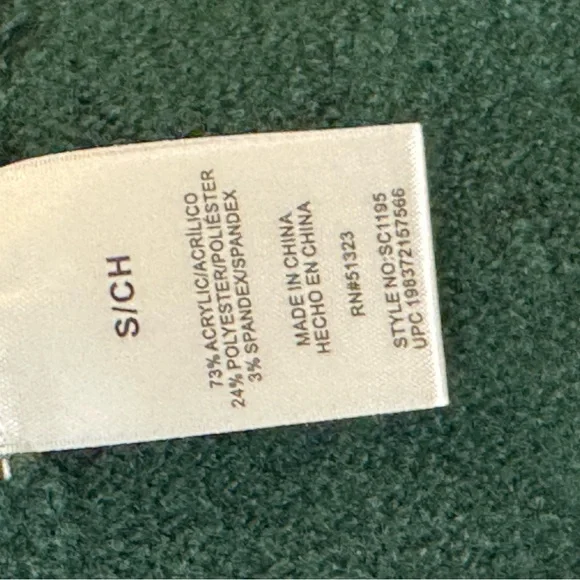 Vince Camuto Forest Green Sweater with Gold Peace Motif - Picture 7 of 8